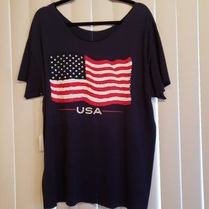 Tee shirt with crystals applied